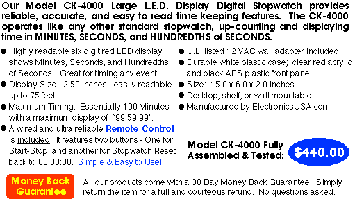CK-4000 Large Stopwatch Description
